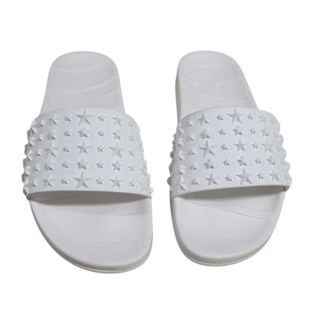 Jimmy Choo White Rey Slides- Size 40 *New without Box*